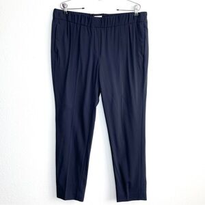 Brunello Cucinelli Navy Blue Wool Pull On Trouser Pants Career Business